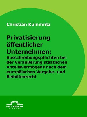 cover image of Privatisierung öffentlicher Unternehmen